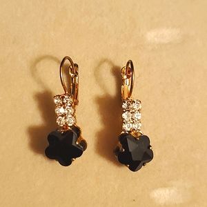 Hook earrings, golden and black!!